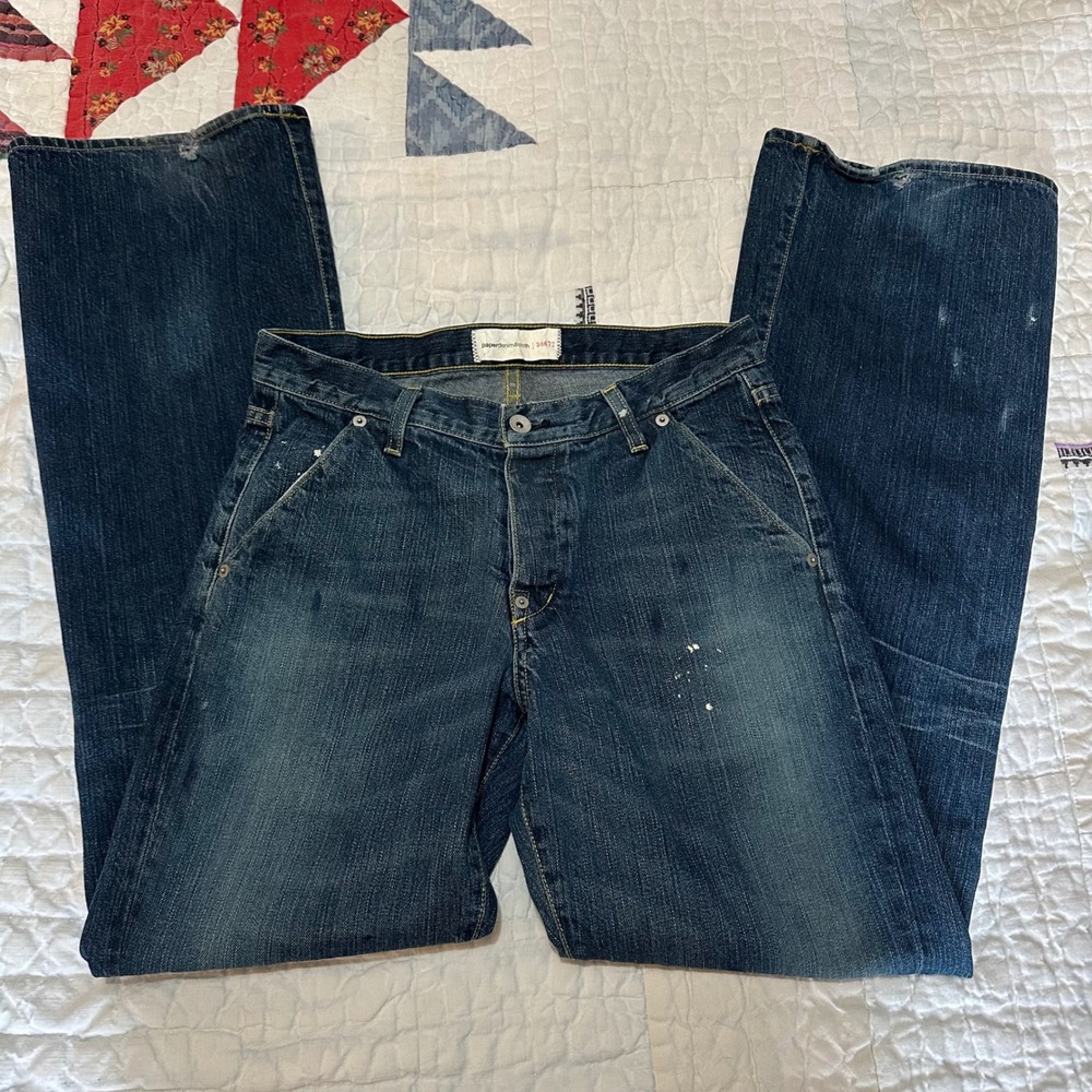 Paperdenim&cloth Jeans Dark Wash Blue Distressed 30x33